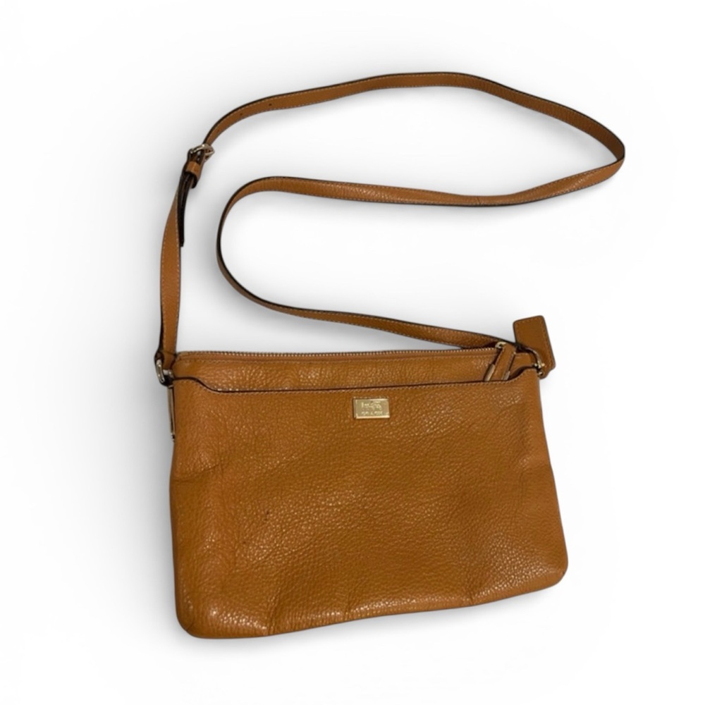 Coach Brown Leather Crossbody Bag 10” x 7”